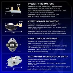 [Lifetime Warranty] Dryer Heating Element Kit for Whirlpool WED4815EW1 WED5000DW2 WED6200SW1 WED5300VW0 WED5100VQ1 WED4800BQ1 WED5300SQ0 WED4800XQ1 WED4800XQ0 WED49STBW1 WED4950HW0 WED4850HW0 WED4900XW0 WED4616FW0 thumbnail 4