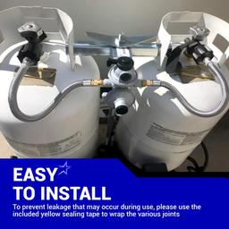 [1/4â€ Male Inverted Flare] 15 inch Stainless Braided RV Propane Pigtail Hose - Connects QCC1 - Propane Tank Connector for BBQ RV Camper Two-Stage Regulator - 2 Pack, Includes Seal Tape thumbnail 7