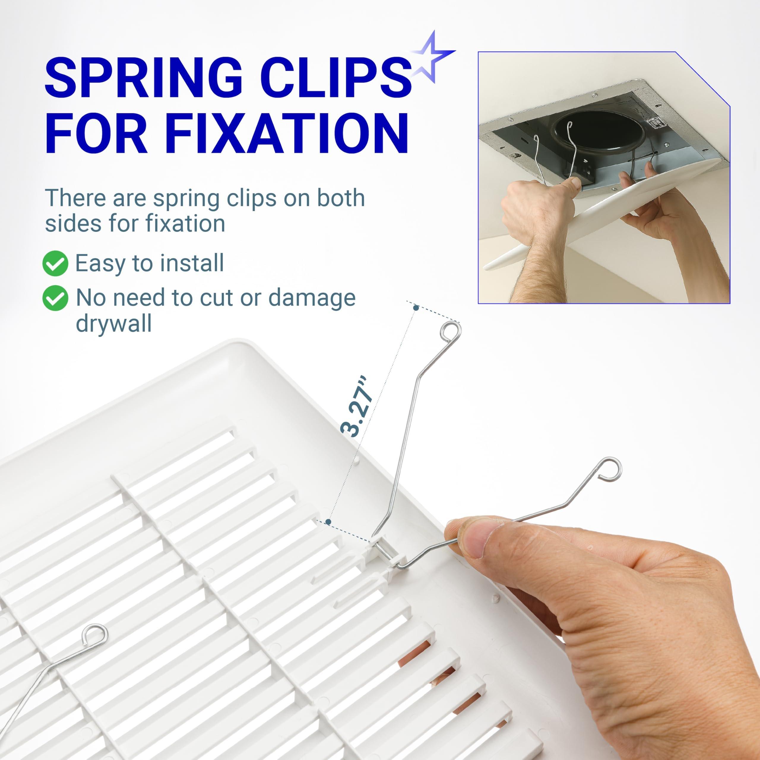 [Lifetime Warranty] C350GN S97017068 Bathroom Ceiling Fan Grille with Springs - Pack of 2 image 5