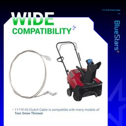 117-9145 Clutch Cable - Compatible with Toro 38451 38452 Power Clear Series 621R 621E CCR6053 721R 721E Snow Thrower - Replaces 1179145 thumbnail 3