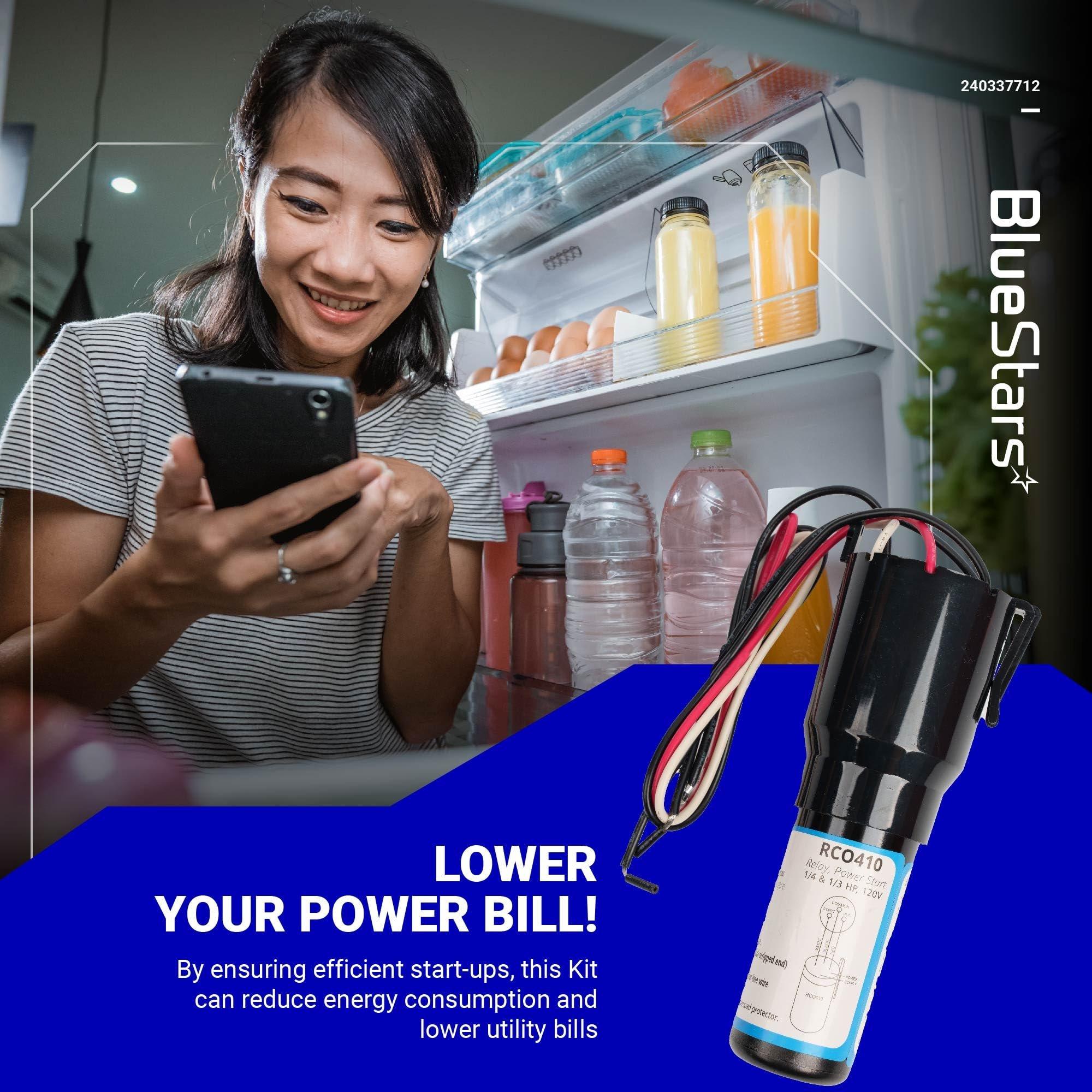 RCO410 3-in-1 Hard Start Capacitor Kit - Compatible with Refrigerators Freezers 115V Compressor Capacitor for 1/4-1/3 HP image 3