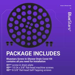 [Lifetime Warranty] 4â€ Metal Shower Strainer Drain Trim Set - Screw-in Cover for US Standard Sizes - Complete Kit with Machine & Self-Tapping Screws thumbnail 4