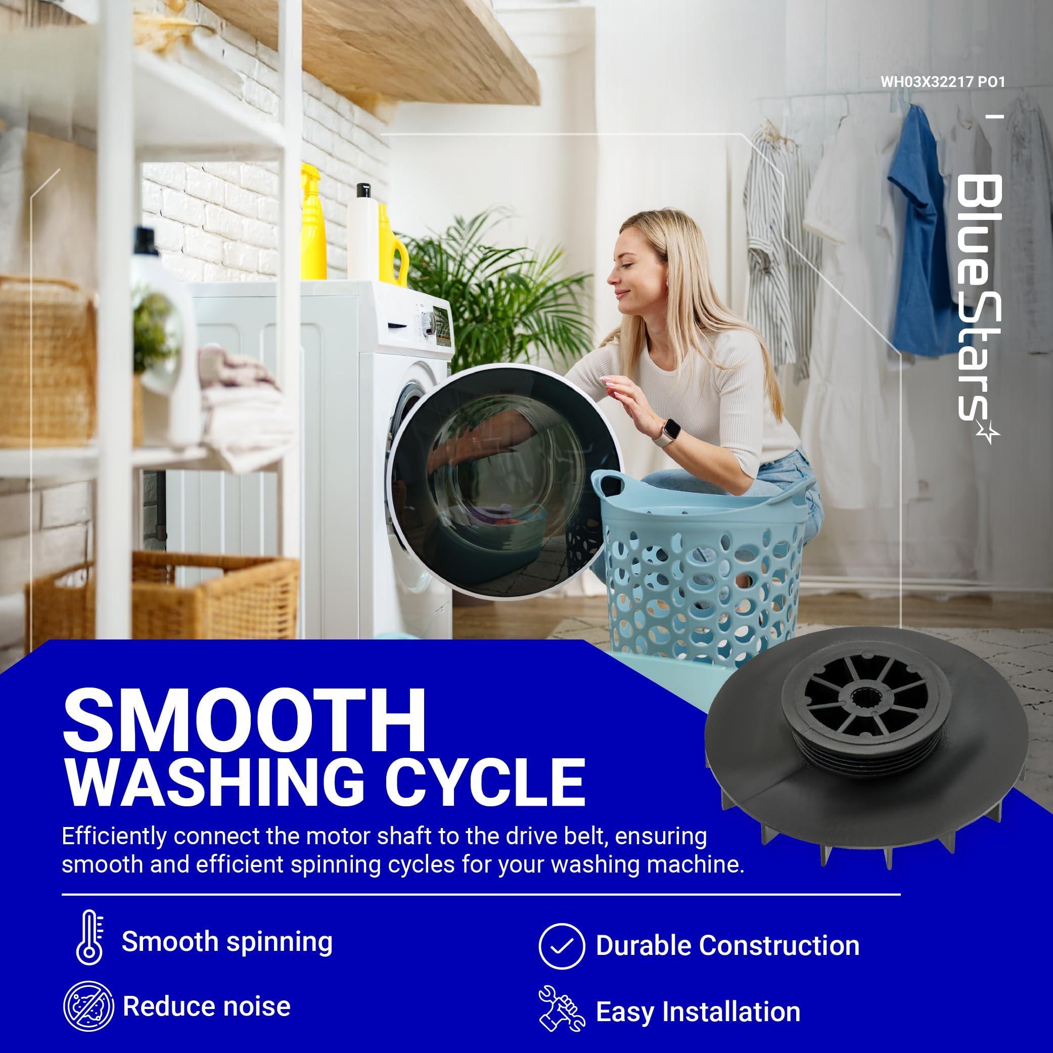 [Lifetime Warranty] WH03X32217 Washer 1/2 HP Motor Pulley & Nut Set - Compatible with GE GTW460AMJ0WW GTW460AMJ2WW GTW460ASJ0WW - Replaces WH07X24182 WH49X25377 4975025 AP7018598 PS16554753 EAP16554753 image 2
