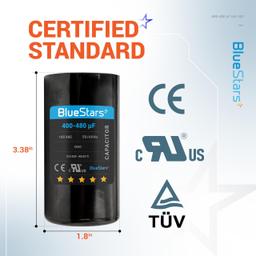 [Lifetime Warranty] 400-480 uF MFD 165 VAC CD60 Universal Round Motor Start Capacitor 50/60 Hz - Replacement for AC Electric Motor thumbnail 1