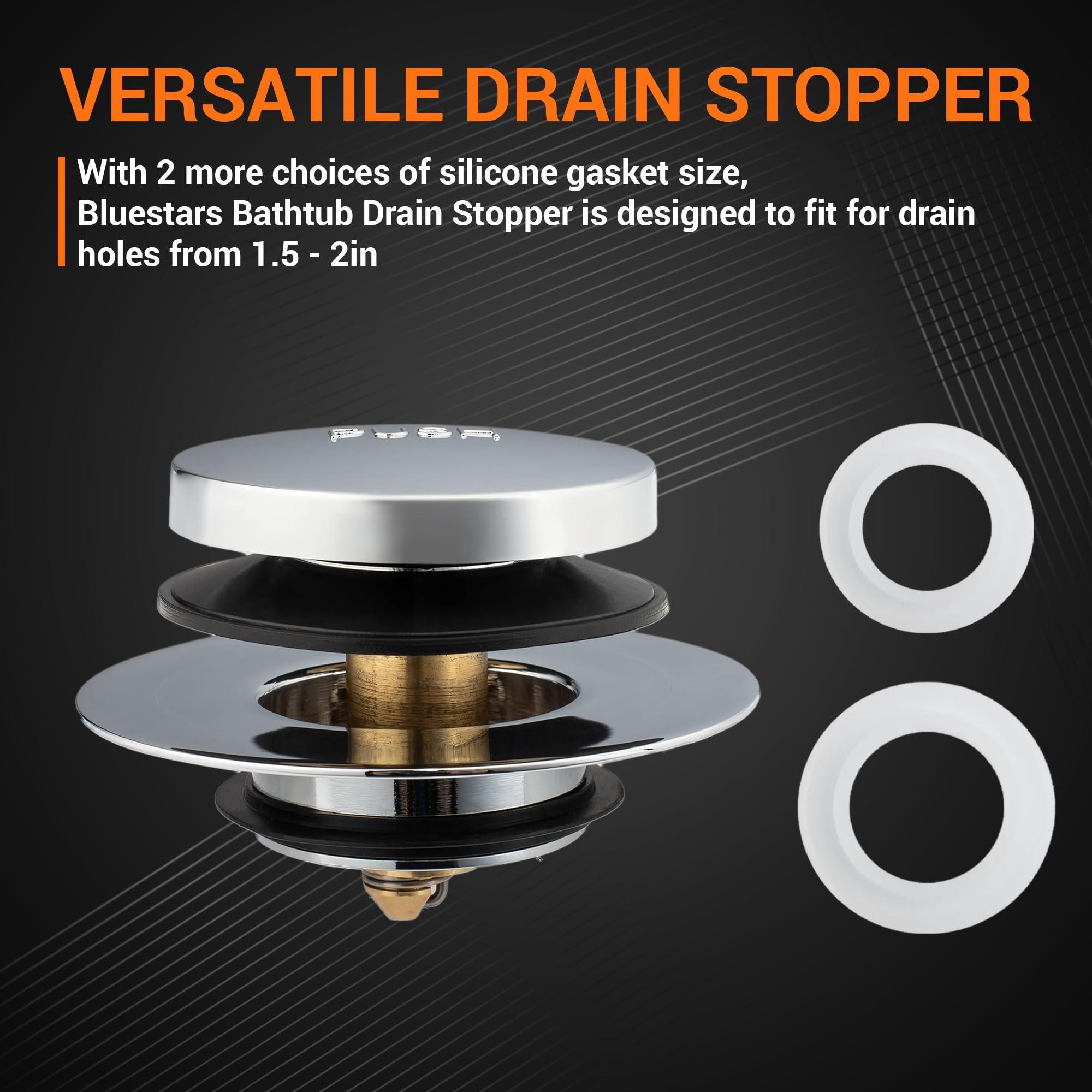 [Lifetime Warranty] Tip-Toe Bathtub Drain Stopper - Fits US Standard Sizes 1.40”-1.50” - 2-in-1 Drain Plug & Cover - Replaces Lift & Turn, Tip-Toe & Trip Lever Drains image 5