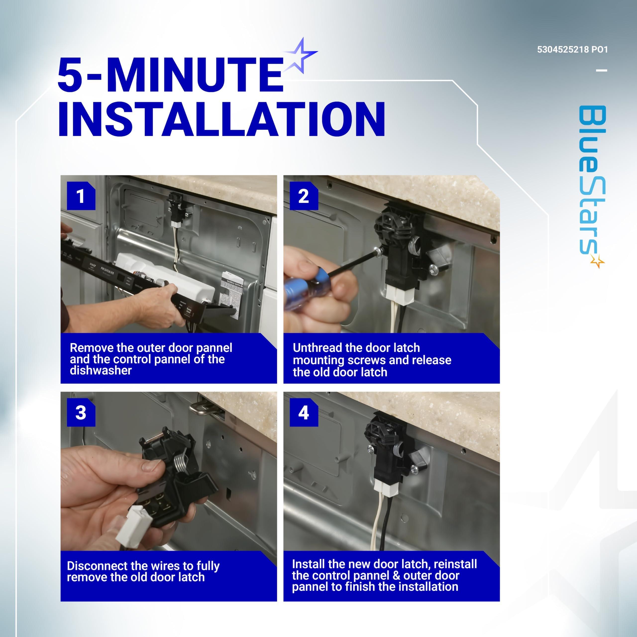 [Lifetime Warranty] 5304525218 Dishwasher Door Latch - Compatible with Electrolux, Kenmore, Frigidaire Dishwasher - Replaces 5304525218, 154543901, 154758101, 154543901, 154722401, 5304527418, AP6783743 image 6