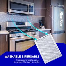 [Lifetime Warranty] WB06X10309 WB06X10359 Microwave Grease Filter Replacement 7.64" x 5.12" - Compatible with GE LG Kenmore Over-The-Range Vent Hood Microwaves - Pack of 3 thumbnail 4
