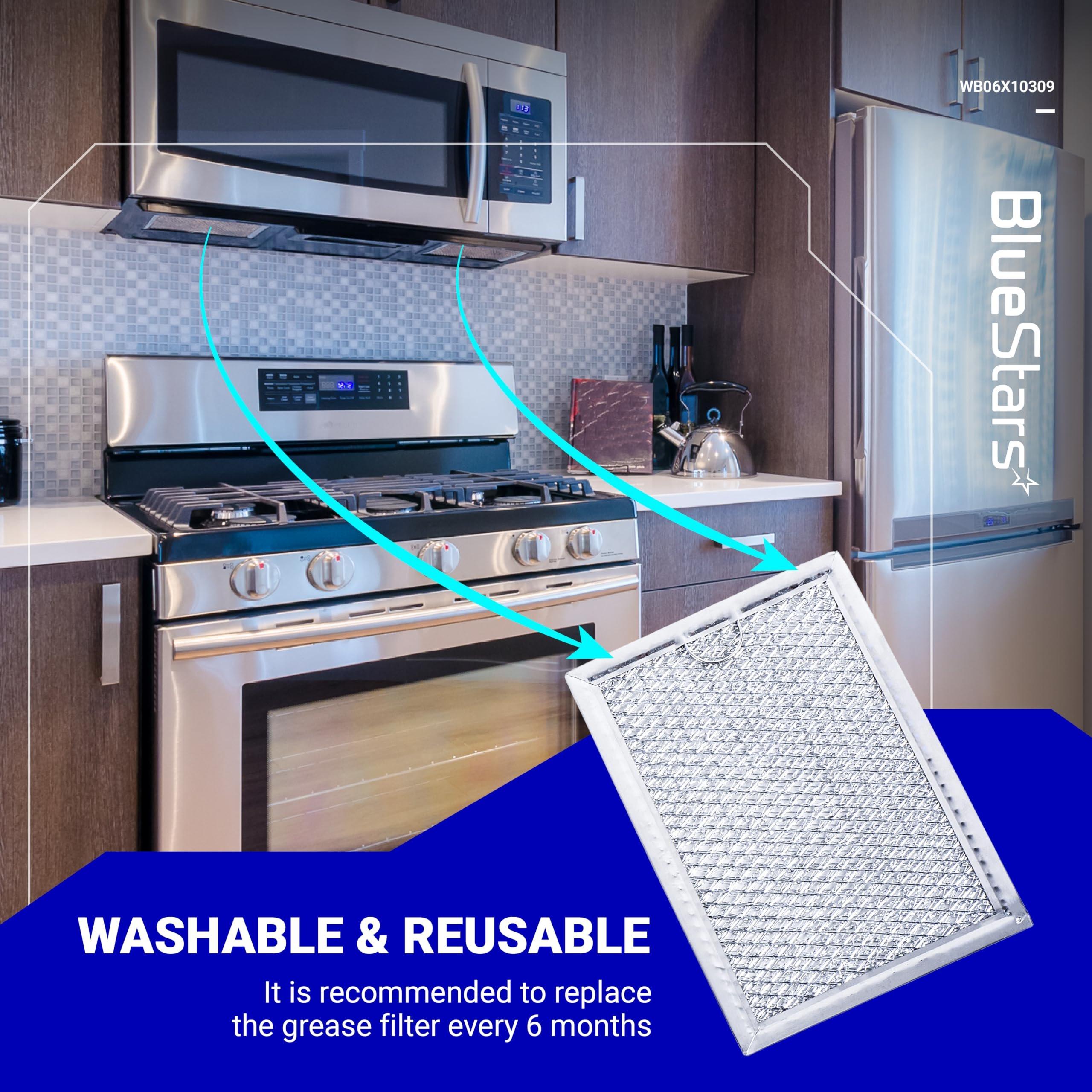 [Lifetime Warranty] WB06X10309 WB06X10359 Microwave Grease Filter Replacement 7.64" x 5.12" - Compatible with GE LG Kenmore Over-The-Range Vent Hood Microwaves - Pack of 3 image 4