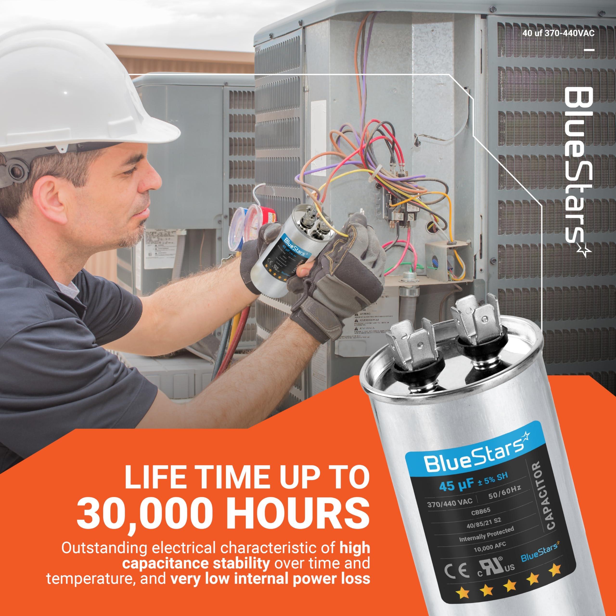 [Lifetime Warranty] 45 uF MFD Â±5% 370/440 VAC 50/60 Hz Round Run Start Capacitor - Fits AC Motor Run, Fan Start, Heat Pump image 7