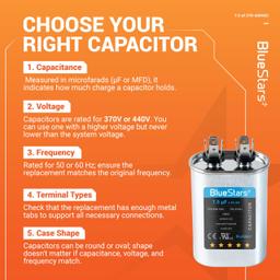 [Lifetime Warranty] 7.5 uF MFD ±5% 370/440 VAC Oval Run Capacitor CBB65 50/60 Hz - Fits Condenser Straight Cool, Heat Pump thumbnail 5
