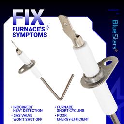 BlueStars 4 Packs 62-23543-01 Furnace Flame Sensor Replacement Part - Compatible with Rheem, Ruud, WeatherKing, Thermal Zone, DuroGuard Furnace - Replace 62-23543-02 62-23543-03 62-23543-04 thumbnail 4