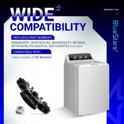 [Lifetime Warranty] WH03X32217 Washer 1/2 HP Motor Pulley & Nut Set - Compatible with GE GTW460AMJ0WW GTW460AMJ2WW GTW460ASJ0WW - Replaces WH07X24182 WH49X25377 4975025 AP7018598 PS16554753 EAP16554753 thumbnail 4