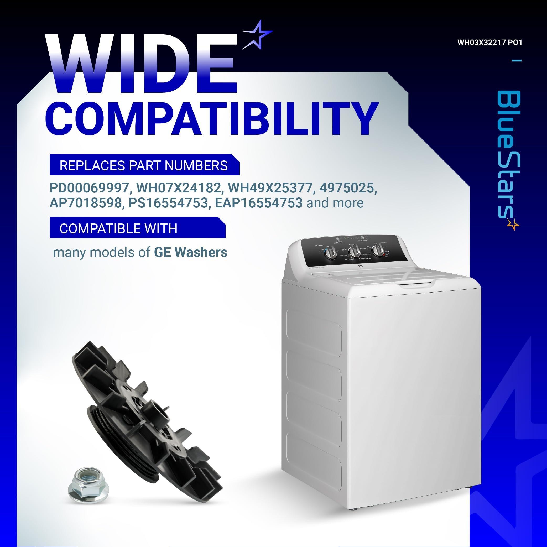 [Lifetime Warranty] WH03X32217 Washer 1/2 HP Motor Pulley & Nut Set - Compatible with GE GTW460AMJ0WW GTW460AMJ2WW GTW460ASJ0WW - Replaces WH07X24182 WH49X25377 4975025 AP7018598 PS16554753 EAP16554753 image 4