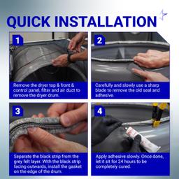 [Lifetime Warranty] DC97-07618A Dryer Drum Felt Seal - Compatible with Samsung DV42H5200EW DV42H5000EW DV45K6500EV DV48H7400EW DV42H5200EP/A3 DV50K8600EV/A3 DV52J8700GP/A2 thumbnail 3