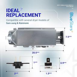 [Lifetime Warranty] DC97-14486A Dryer Heating Element Kit For DV42H5000EW/A3 DV45H7000EW/A2 DV40J3000EW/A2 DVE50R5400V/A3 DVE50R5200W/A3 DVE50M7450W/A3 DV42H5200EP/A3 DV42H5200EW/A3 DV48H7400EW/A2 thumbnail 2