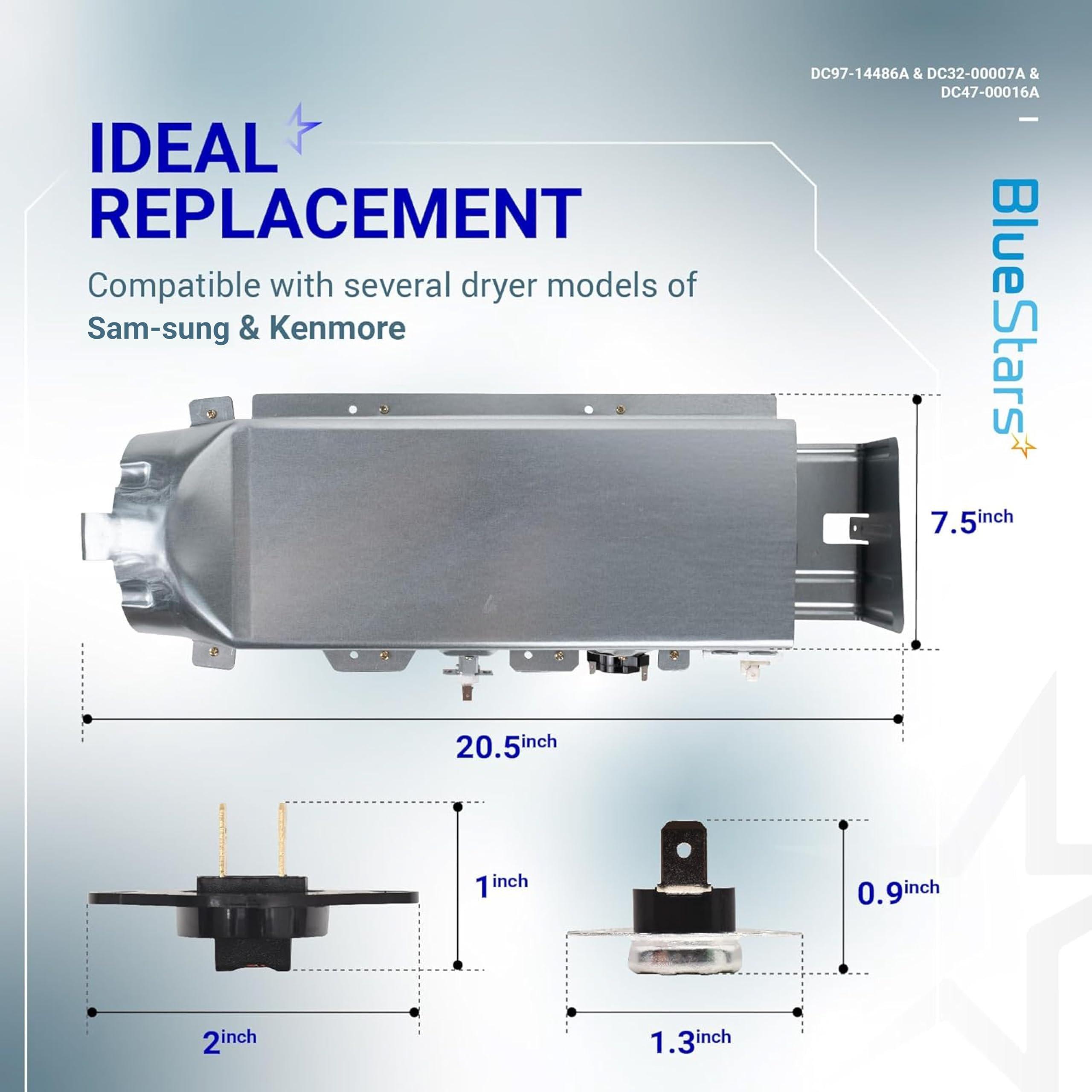 [Lifetime Warranty] DC97-14486A Dryer Heating Element Kit For DV42H5000EW/A3 DV45H7000EW/A2 DV40J3000EW/A2 DVE50R5400V/A3 DVE50R5200W/A3 DVE50M7450W/A3 DV42H5200EP/A3 DV42H5200EW/A3 DV48H7400EW/A2 image 2