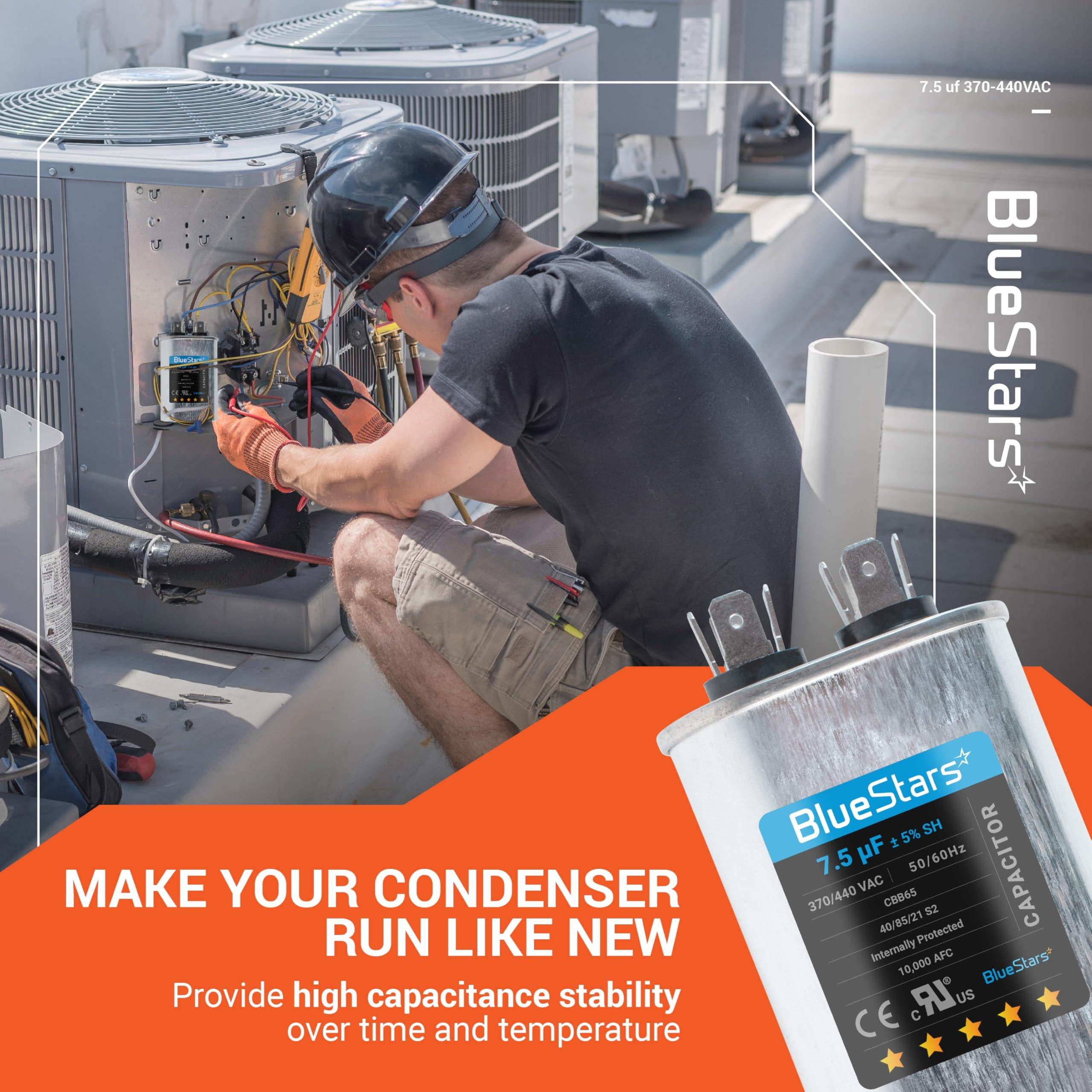 [Lifetime Warranty] 7.5 uF MFD ±5% 370/440 VAC Oval Run Capacitor CBB65 50/60 Hz - Fits Condenser Straight Cool, Heat Pump image 6