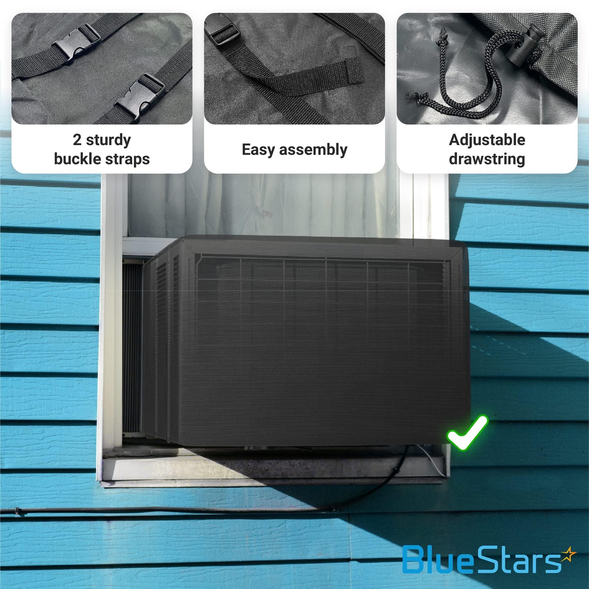 [Lifetime Warranty] Window Air Conditioner Cover For Outside Unit - 25.5"W x 21"D x 17"H AC Cover - Heavy Duty Insulation Window AC Protection Outdoor with Drawstring image 3