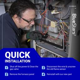 BlueStars 4 Packs 62-23543-01 Furnace Flame Sensor Replacement Part - Compatible with Rheem, Ruud, WeatherKing, Thermal Zone, DuroGuard Furnace - Replace 62-23543-02 62-23543-03 62-23543-04 thumbnail 5