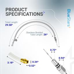 [Lifetime Warranty] Transmission Dipstick Stainless Braided Hose TH350 TH400 700R4 thumbnail 2
