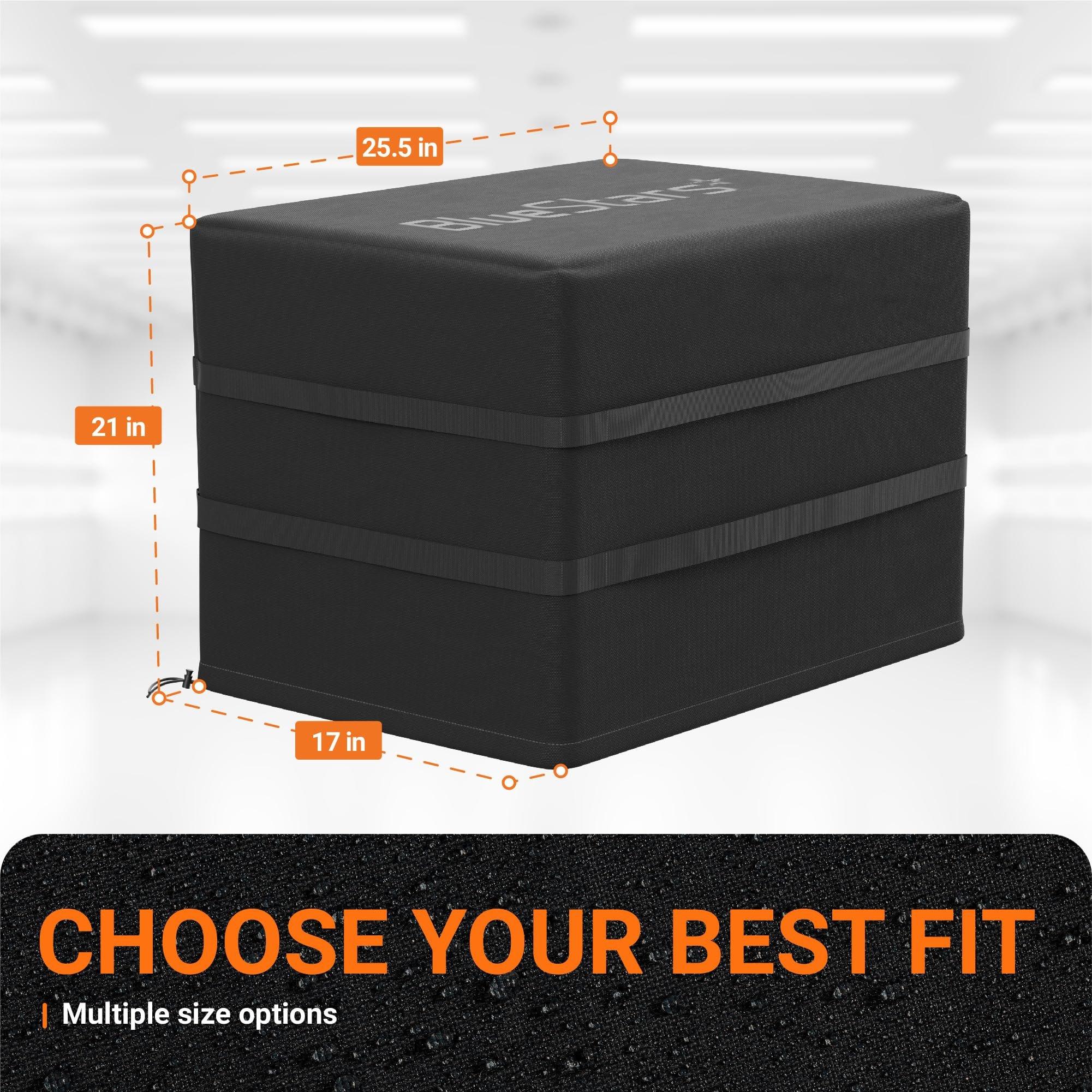 [Lifetime Warranty] Window Air Conditioner Cover For Outside Unit - 25.5"W x 21"D x 17"H AC Cover - Heavy Duty Insulation Window AC Protection Outdoor with Drawstring image 1