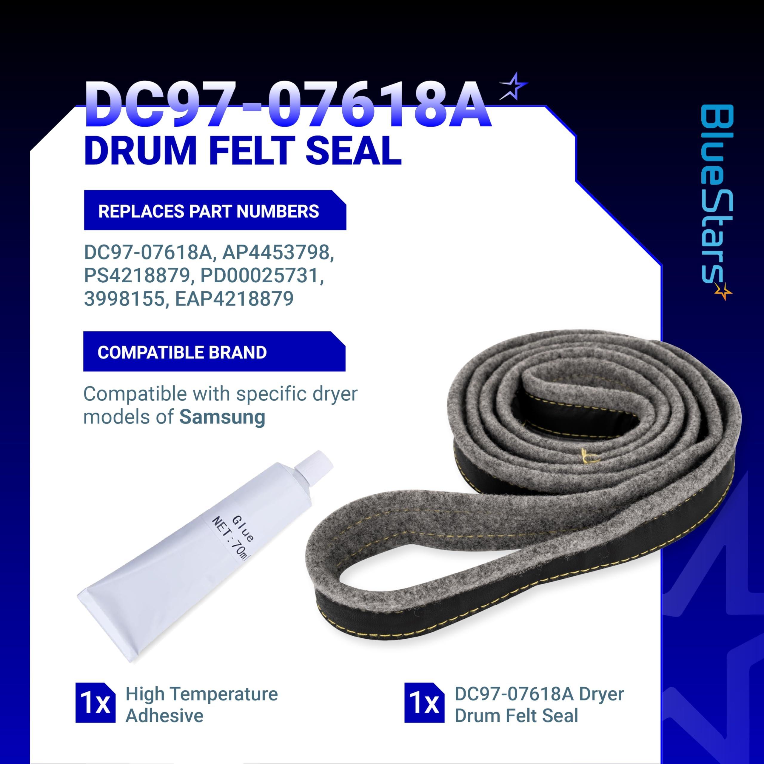 [Lifetime Warranty] DC97-07618A Dryer Drum Felt Seal - Compatible with Samsung DV42H5200EW DV42H5000EW DV45K6500EV DV48H7400EW DV42H5200EP/A3 DV50K8600EV/A3 DV52J8700GP/A2 image 1