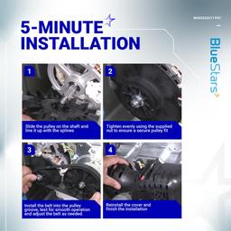 [Lifetime Warranty] WH03X32217 Washer 1/2 HP Motor Pulley & Nut Set - Compatible with GE GTW460AMJ0WW GTW460AMJ2WW GTW460ASJ0WW - Replaces WH07X24182 WH49X25377 4975025 AP7018598 PS16554753 EAP16554753 thumbnail 7