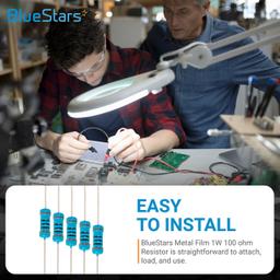 [Lifetime Warranty] 150 PCS 1W 100 ohm Metal Film Fixed Resistor thumbnail 5