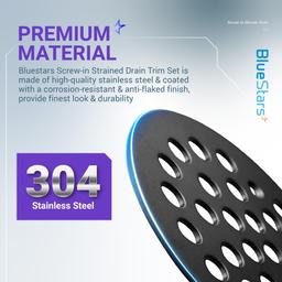 [Lifetime Warranty] 4â€ Metal Shower Strainer Drain Trim Set - Screw-in Cover for US Standard Sizes - Complete Kit with Machine & Self-Tapping Screws thumbnail 1