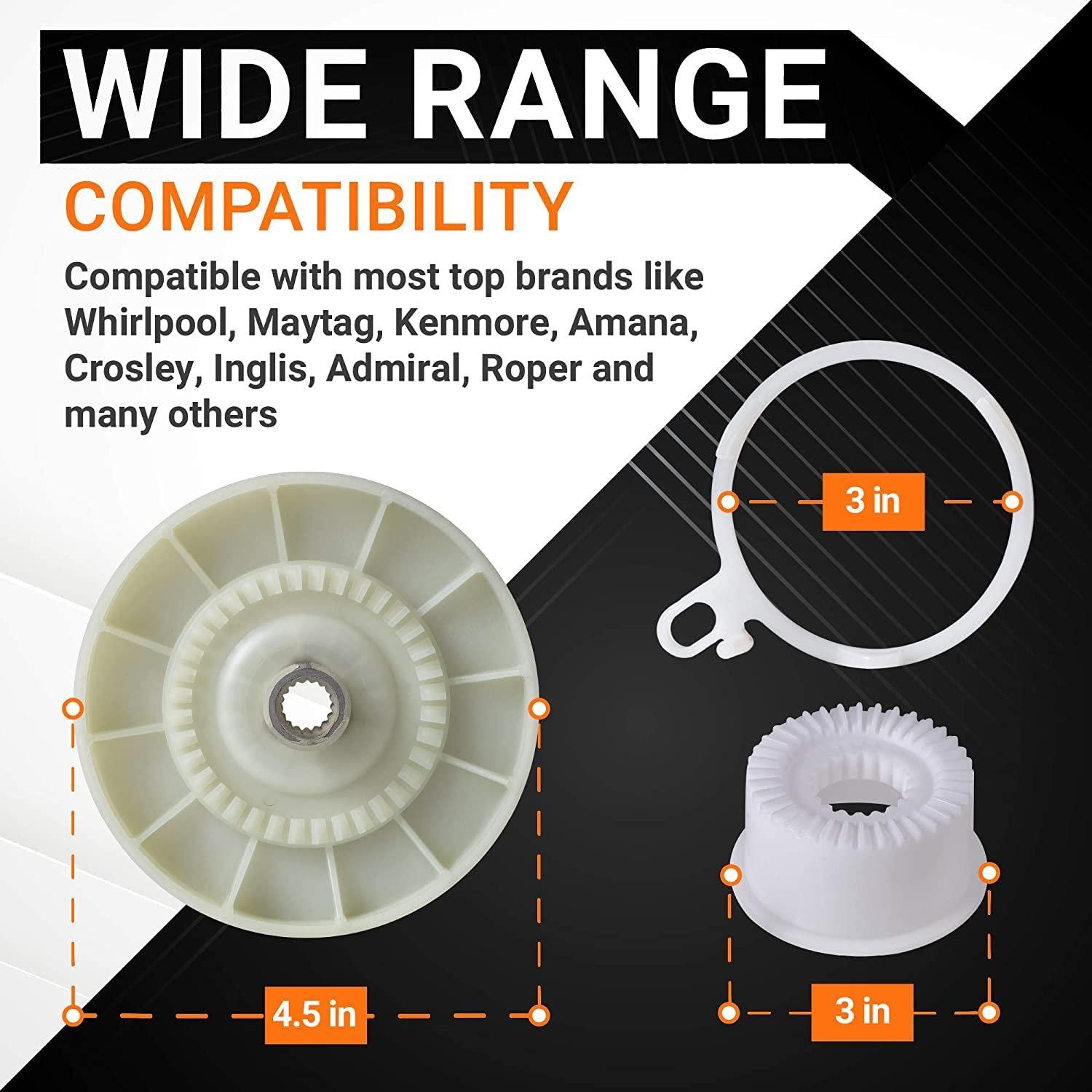 [Lifetime Warranty] W10721967 Pulley Clutch Kit W10006384 Drive Belt W10528947 Basket Hub - Compatible with Whirlpool Kenmore Maytag Washers - Replaces PS10057144 W10006354 W10006356 W10239973 WTW5000DW1 image 1