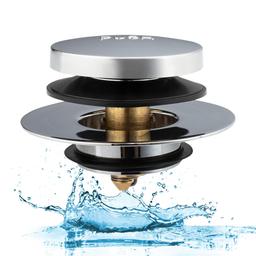 [Lifetime Warranty] Tip-Toe Bathtub Drain Stopper - Fits US Standard Sizes 1.40”-1.50” - 2-in-1 Drain Plug & Cover - Replaces Lift & Turn, Tip-Toe & Trip Lever Drains thumbnail 0
