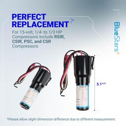 RCO410 3-in-1 Hard Start Capacitor Kit - Compatible with Refrigerators Freezers 115V Compressor Capacitor for 1/4-1/3 HP thumbnail 1