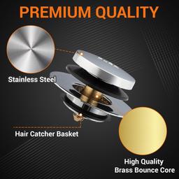 [Lifetime Warranty] Tip-Toe Bathtub Drain Stopper - Fits US Standard Sizes 1.40”-1.50” - 2-in-1 Drain Plug & Cover - Replaces Lift & Turn, Tip-Toe & Trip Lever Drains thumbnail 2