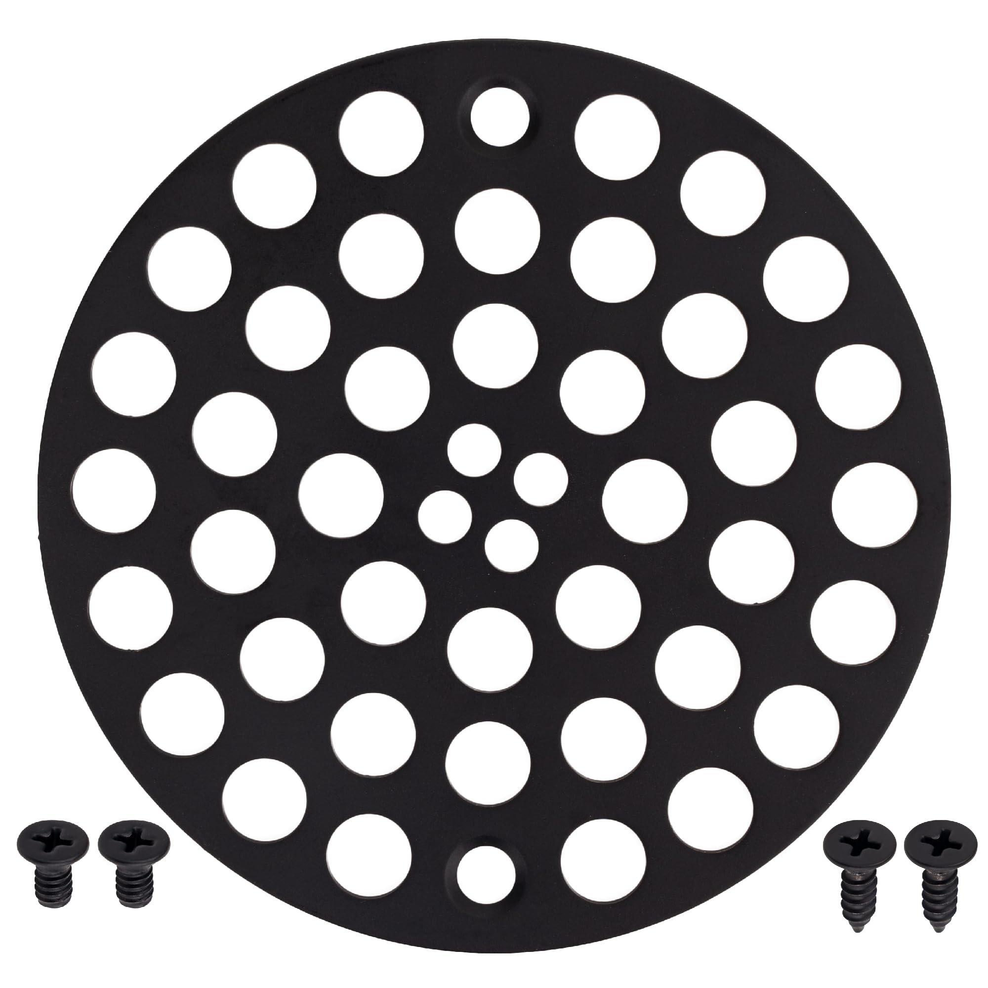 [Lifetime Warranty] 4â€ Metal Shower Strainer Drain Trim Set - Screw-in Cover for US Standard Sizes - Complete Kit with Machine & Self-Tapping Screws image 0