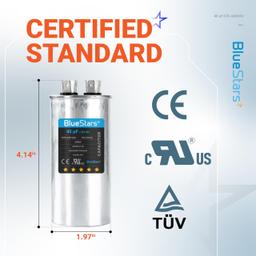 [Lifetime Warranty] 45 uF MFD Â±5% 370/440 VAC 50/60 Hz Round Run Start Capacitor - Fits AC Motor Run, Fan Start, Heat Pump thumbnail 1