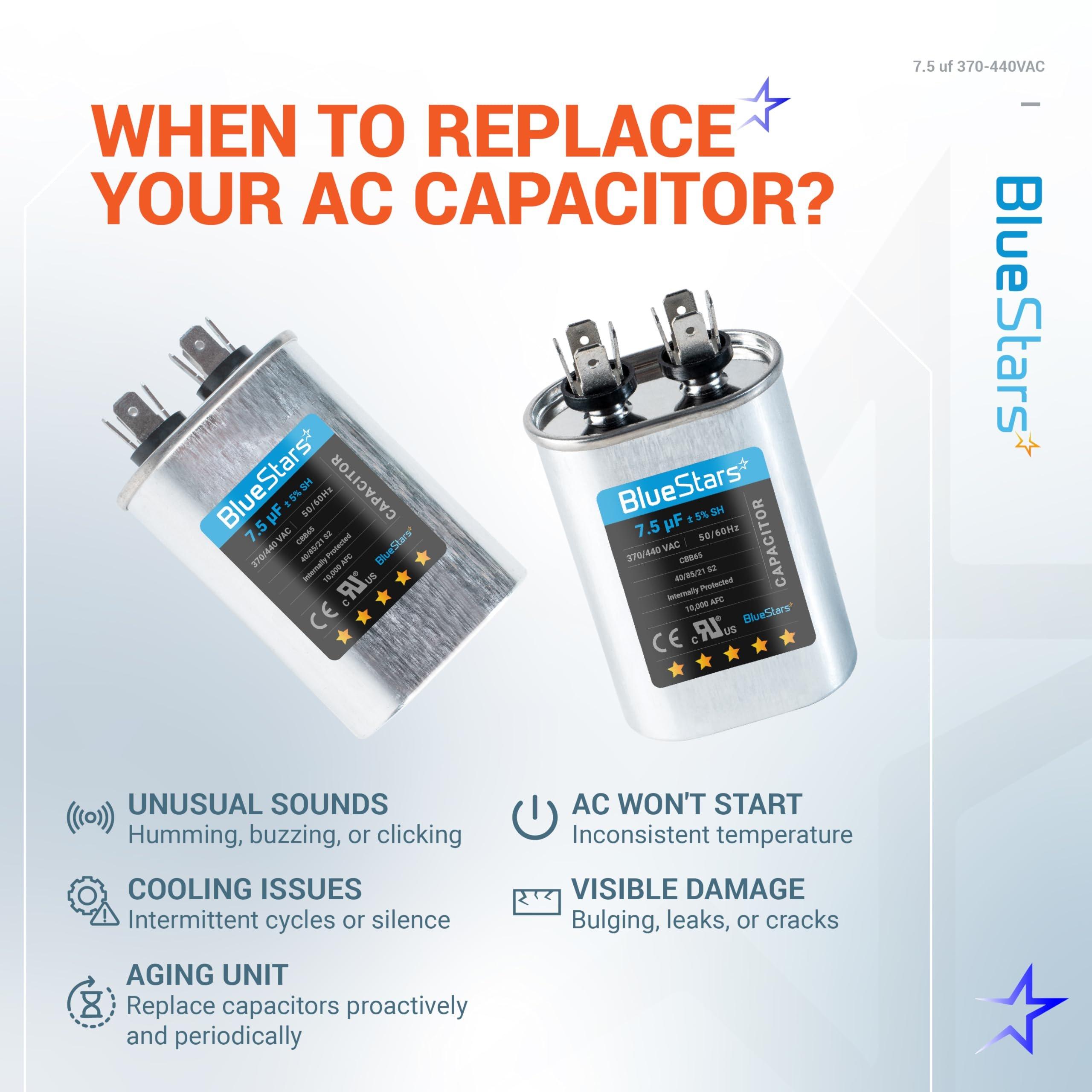 [Lifetime Warranty] 7.5 uF MFD ±5% 370/440 VAC Oval Run Capacitor CBB65 50/60 Hz - Fits Condenser Straight Cool, Heat Pump image 10