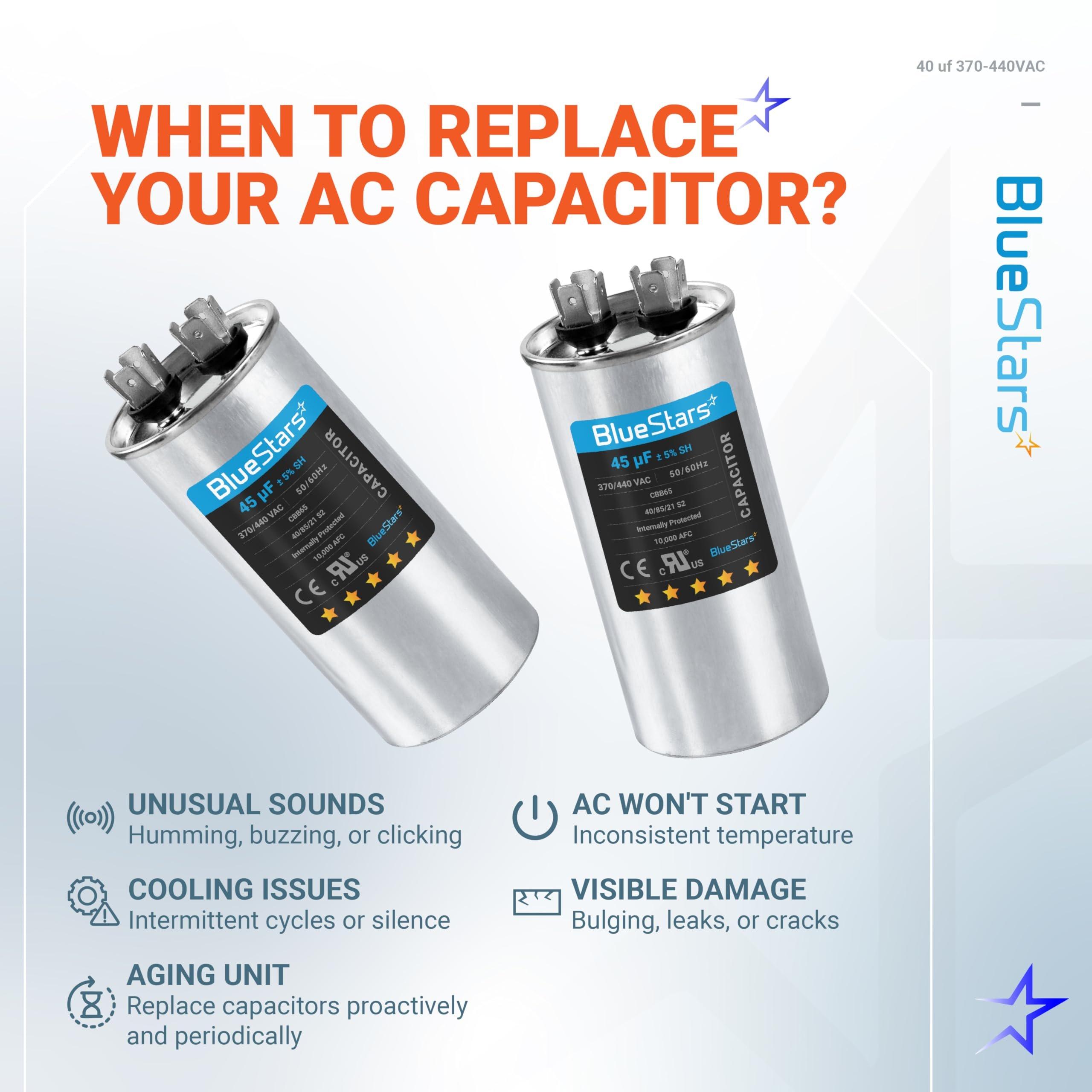 [Lifetime Warranty] 45 uF MFD Â±5% 370/440 VAC 50/60 Hz Round Run Start Capacitor - Fits AC Motor Run, Fan Start, Heat Pump image 10