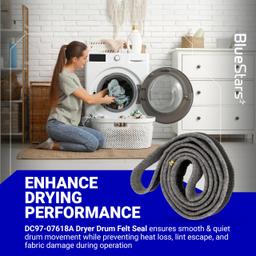 [Lifetime Warranty] DC97-07618A Dryer Drum Felt Seal - Compatible with Samsung DV42H5200EW DV42H5000EW DV45K6500EV DV48H7400EW DV42H5200EP/A3 DV50K8600EV/A3 DV52J8700GP/A2 thumbnail 6