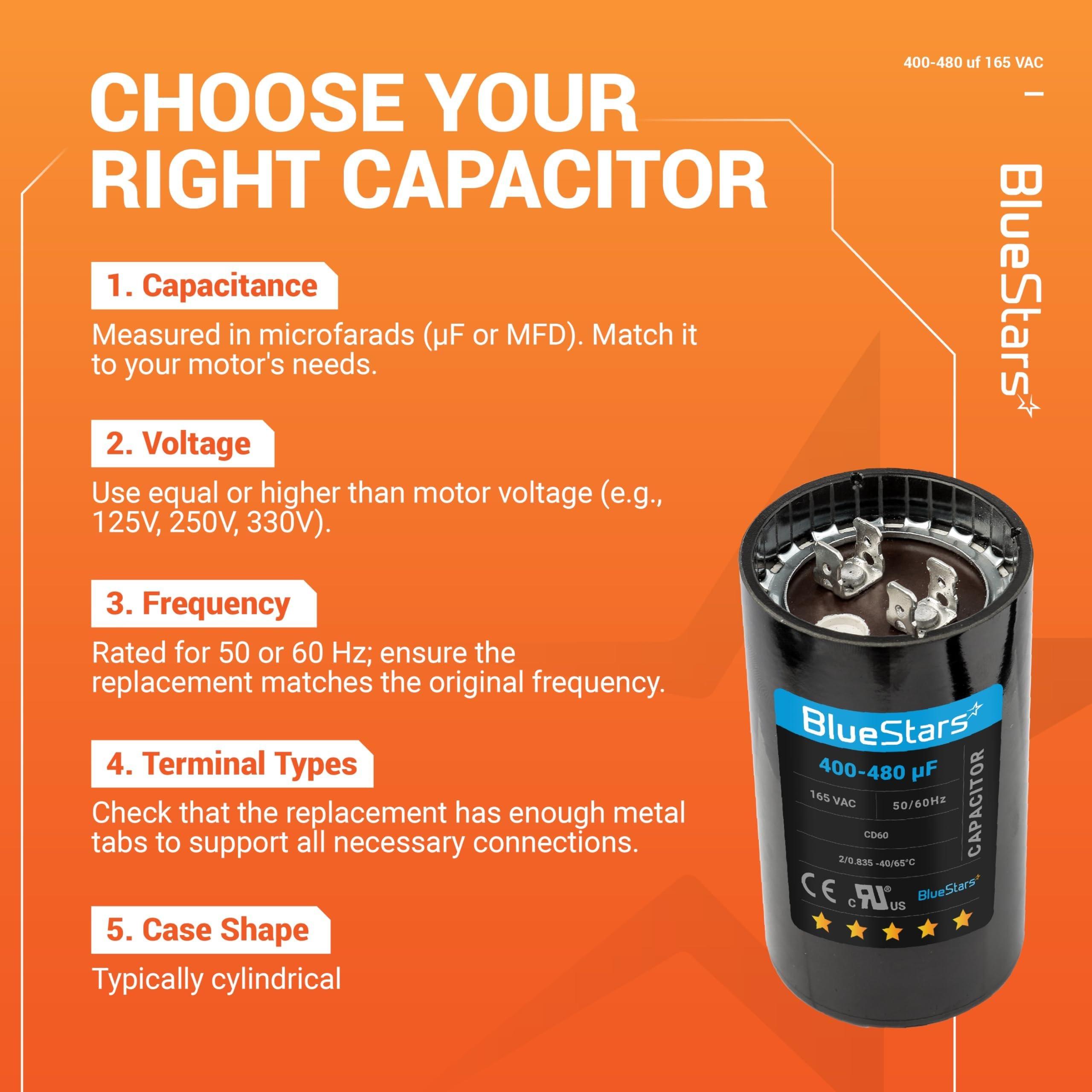 [Lifetime Warranty] 400-480 uF MFD 165 VAC CD60 Universal Round Motor Start Capacitor 50/60 Hz - Replacement for AC Electric Motor image 5