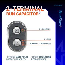 [Lifetime Warranty] 7.5 uF MFD ±5% 370/440 VAC Oval Run Capacitor CBB65 50/60 Hz - Fits Condenser Straight Cool, Heat Pump thumbnail 3