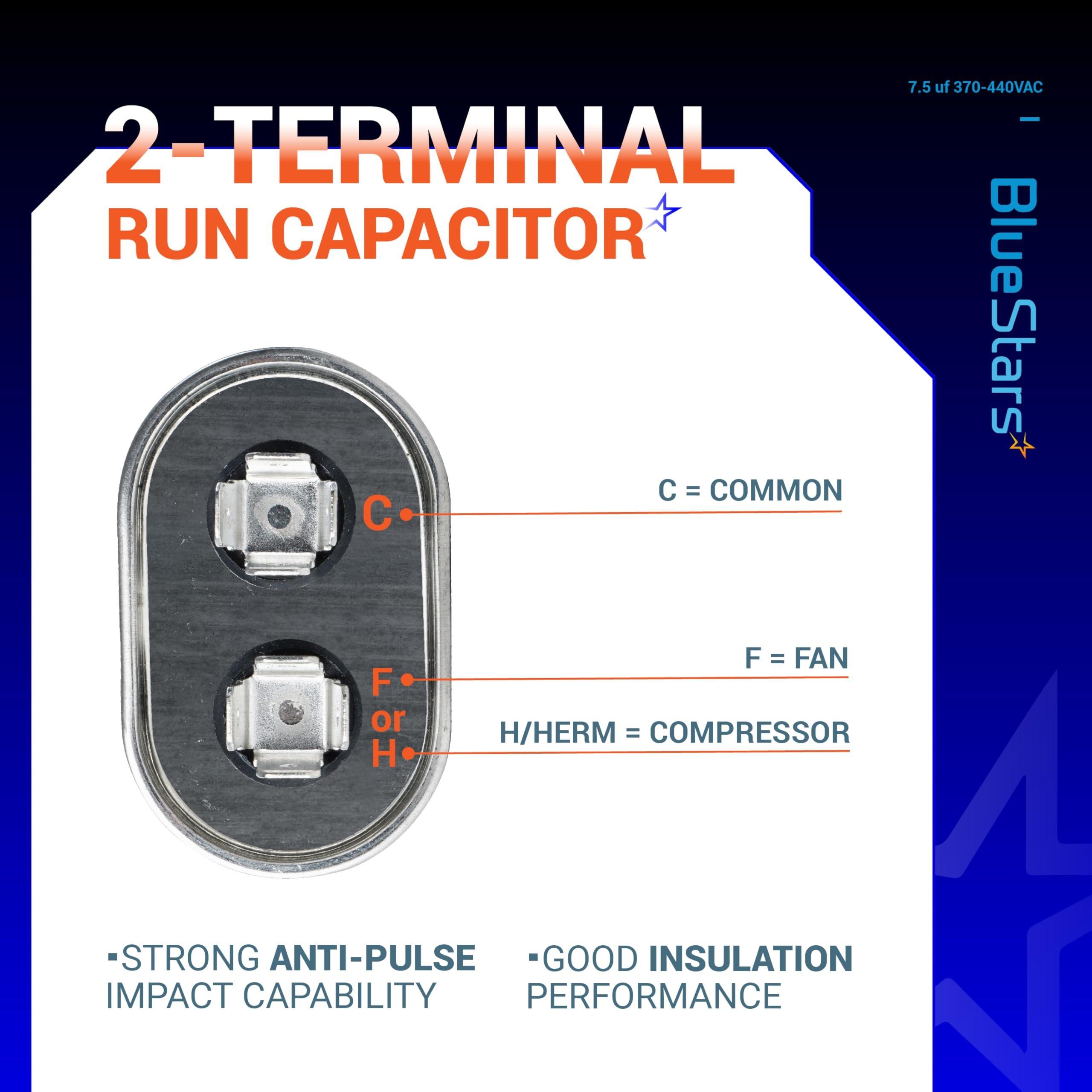 [Lifetime Warranty] 7.5 uF MFD ±5% 370/440 VAC Oval Run Capacitor CBB65 50/60 Hz - Fits Condenser Straight Cool, Heat Pump image 3
