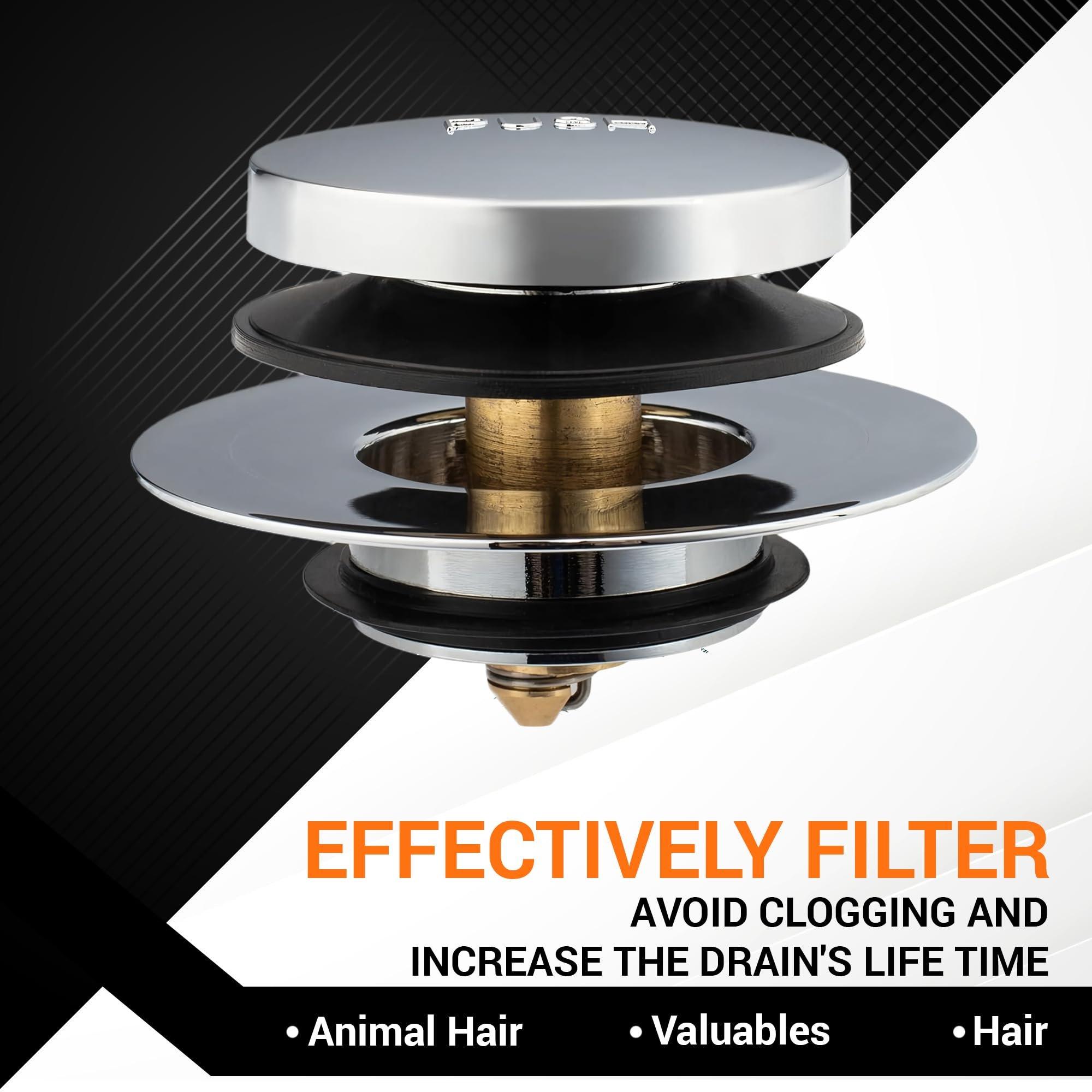 [Lifetime Warranty] Tip-Toe Bathtub Drain Stopper - Fits US Standard Sizes 1.40”-1.50” - 2-in-1 Drain Plug & Cover - Replaces Lift & Turn, Tip-Toe & Trip Lever Drains image 4