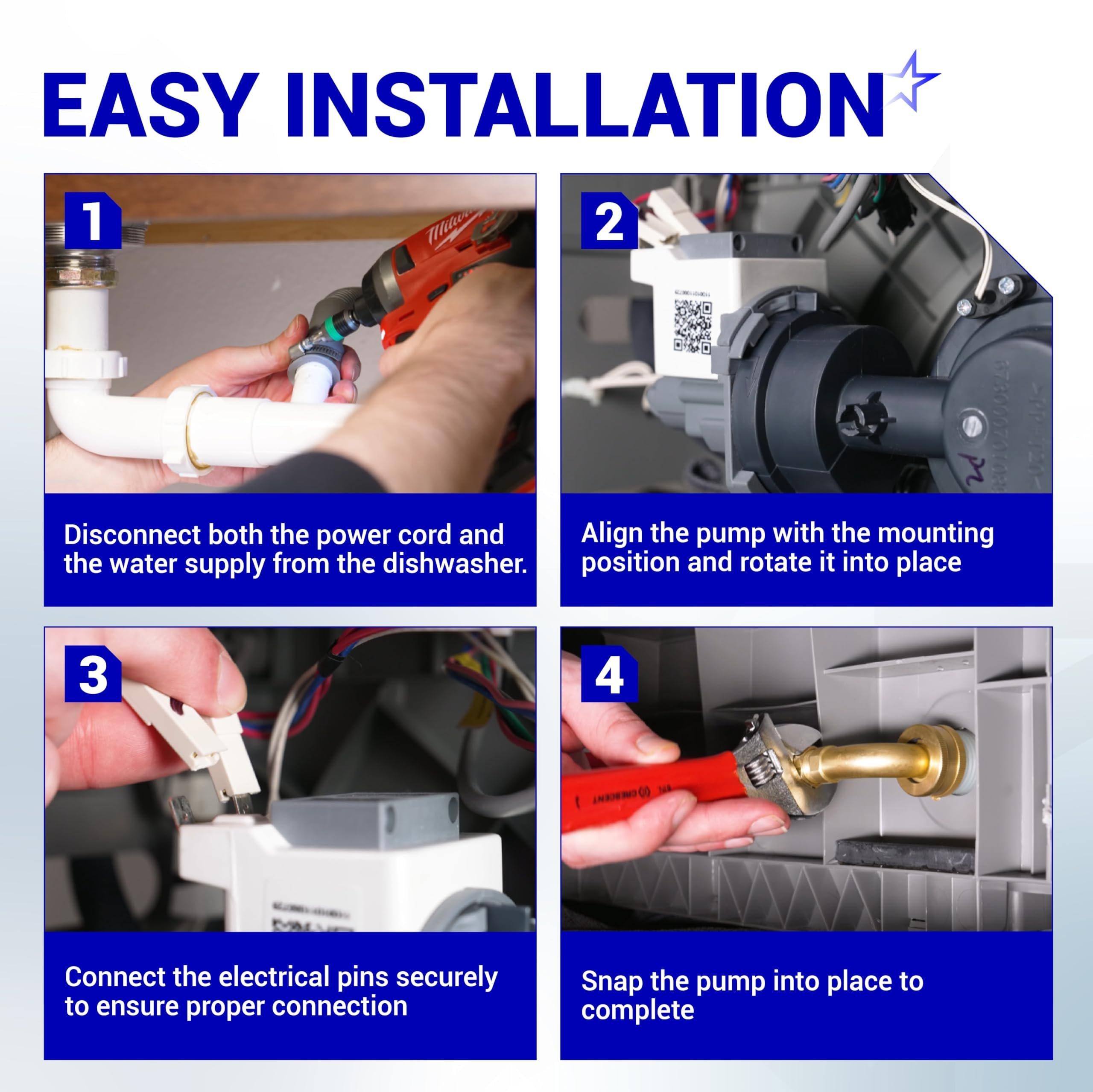 [Lifetime Warranty] DD81-02635A Dishwasher Drain Pump - For Samsung Dishwasher DW80CG4021SRAA DW80CG4051SRAA DW80M2020US/AA DW80N3030UB/AA - Replaces B20-3A01 DD81-02635A 4958703 AP6807450 image 5