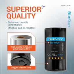 [Lifetime Warranty] 400-480 uF MFD 165 VAC CD60 Universal Round Motor Start Capacitor 50/60 Hz - Replacement for AC Electric Motor thumbnail 4