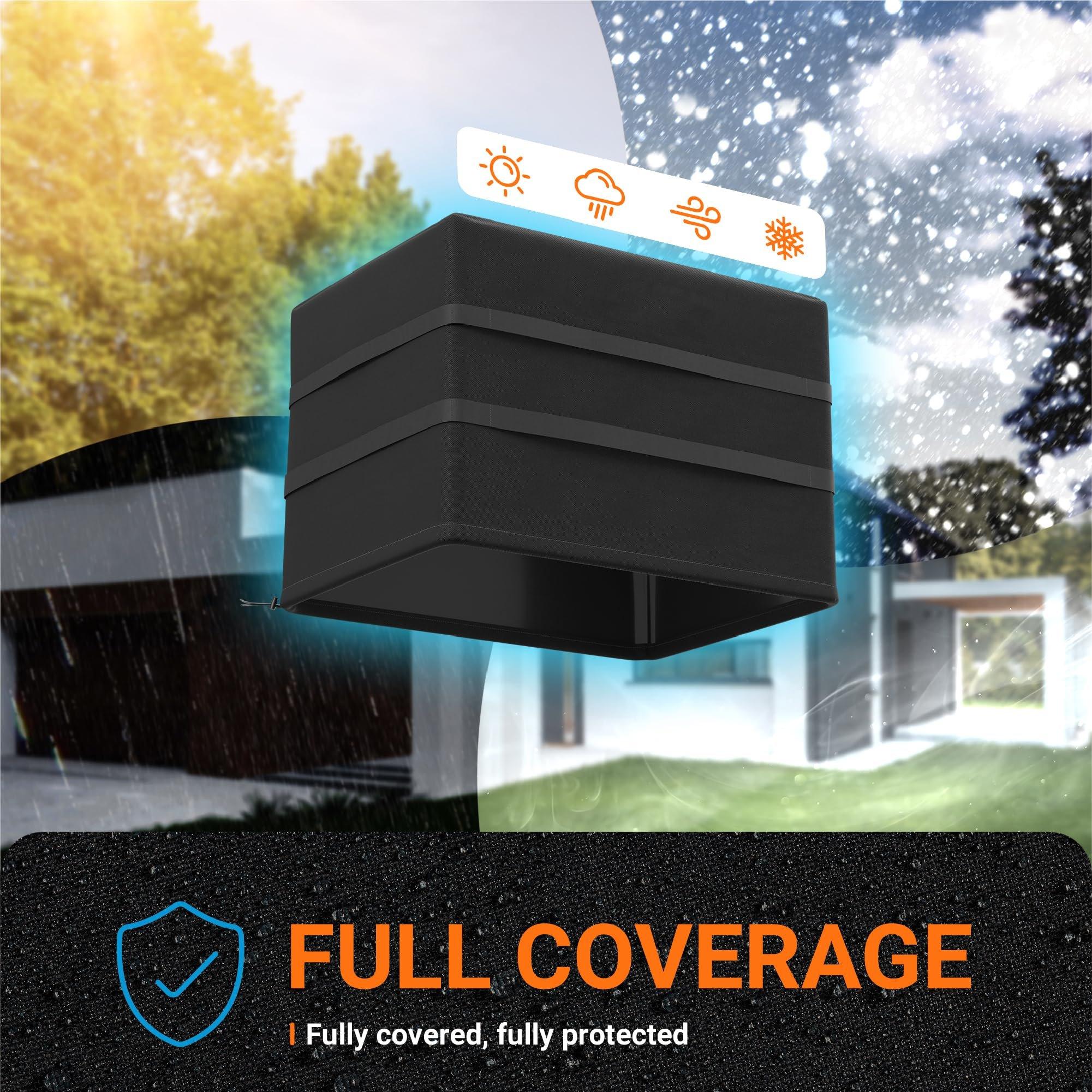 [Lifetime Warranty] Window Air Conditioner Cover For Outside Unit - 25.5"W x 21"D x 17"H AC Cover - Heavy Duty Insulation Window AC Protection Outdoor with Drawstring image 4