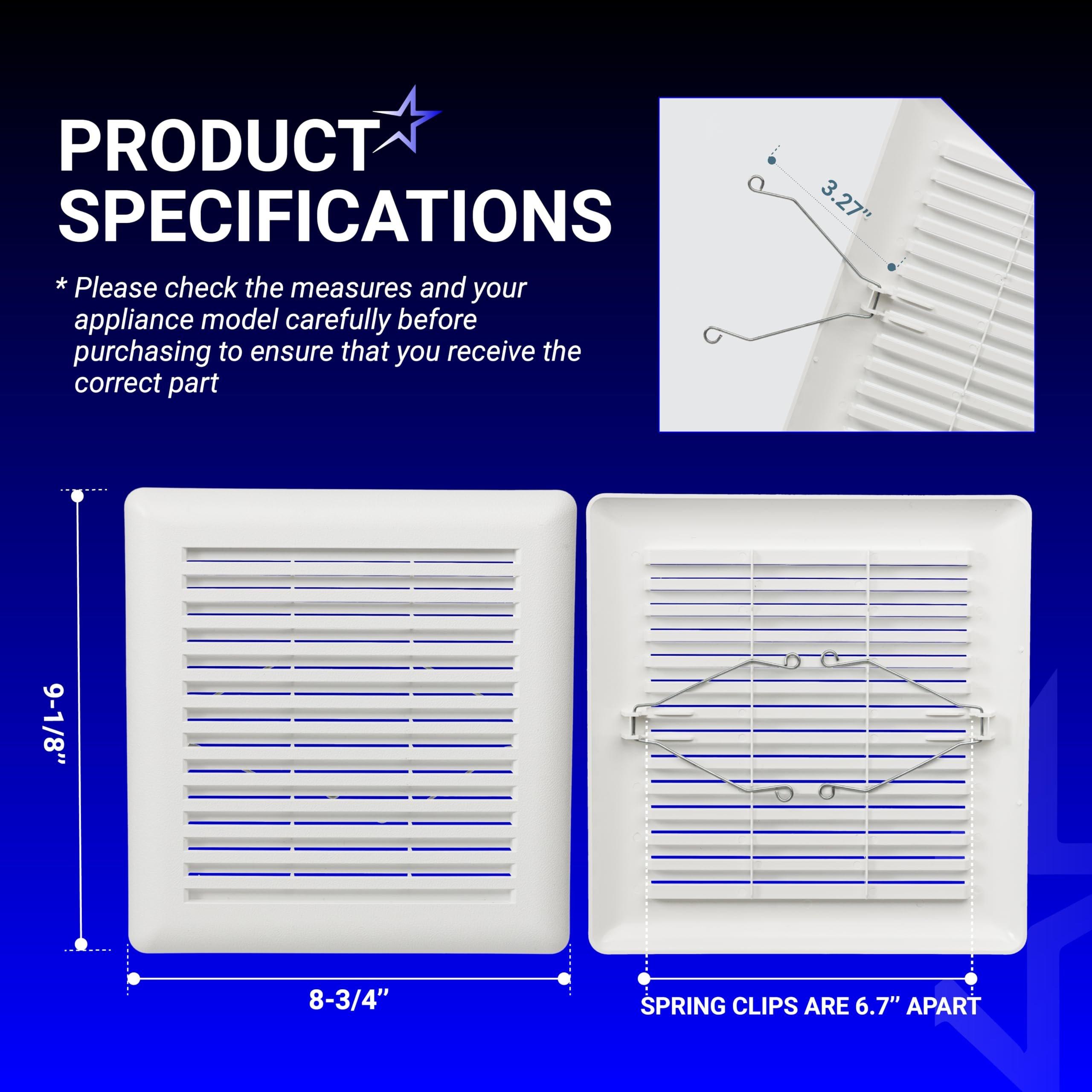 [Lifetime Warranty] C350GN S97017068 Bathroom Ceiling Fan Grille with Springs - Pack of 2 image 2
