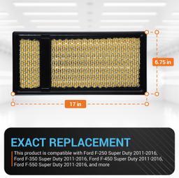 [Lifetime Warranty] FA-1902 Engine Air Filter - Fits Ford F250 F350 F450 F550 Super Duty Powerstroke 6.7L Diesel 2011-2016 - Replaces BC3Z-9601-A FC4Z-9601 thumbnail 5
