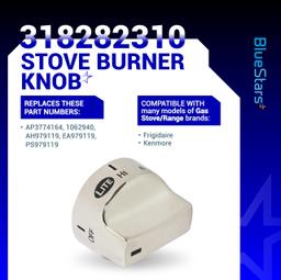 318282310 Stove Burner Knob - Stove Knobs compatible with Frigidaire Kenmore Gas Range Stove Cooktop - Pack of 5 thumbnail 1