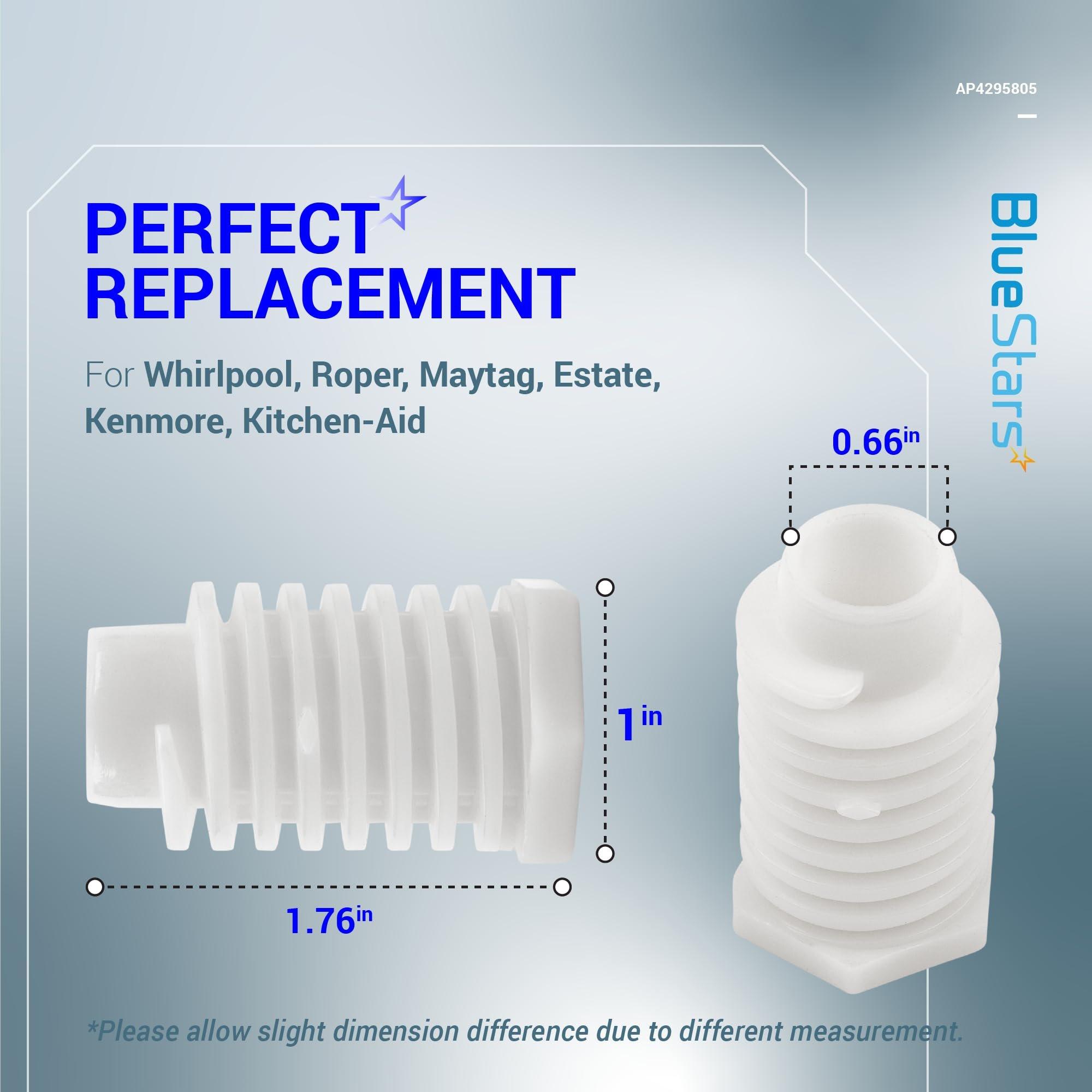 [Lifetime Warranty] 49621 PS1609293 Dryer Leveling Leg Feet - Replaces W10823505 AP4295805 PS1609293 - Compatible with Whirlpool Gew9200lw1 Aed4475tq0 Gew9250pw1 Ced126sxq1 - Pack of 4 image 1