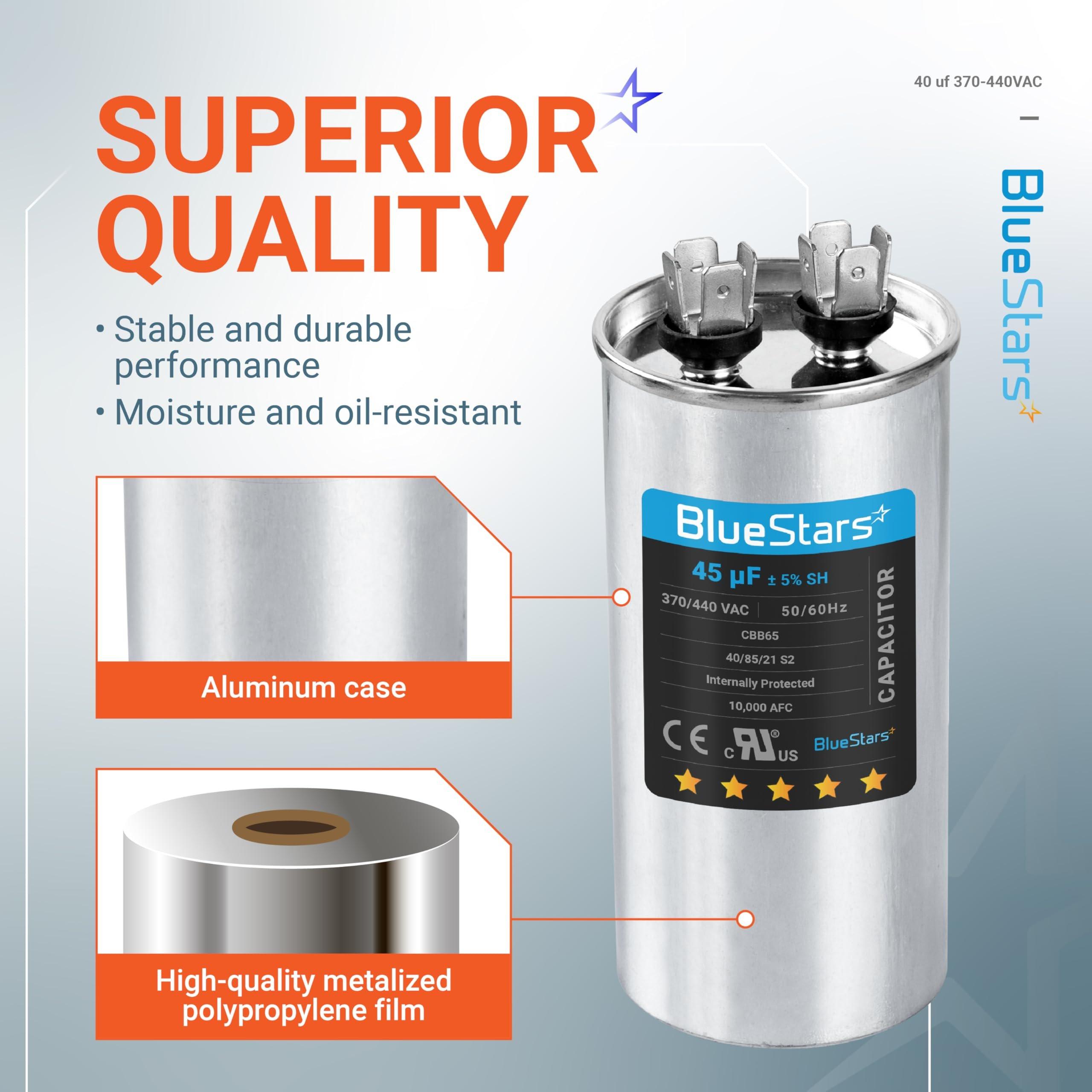 [Lifetime Warranty] 45 uF MFD Â±5% 370/440 VAC 50/60 Hz Round Run Start Capacitor - Fits AC Motor Run, Fan Start, Heat Pump image 4